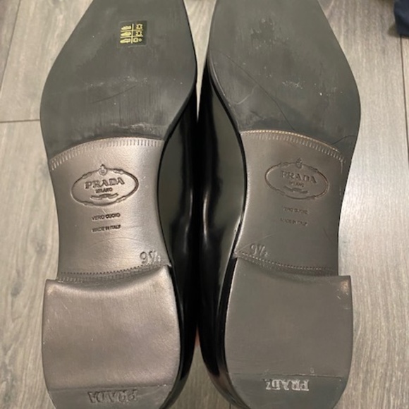 Prada Brushed Black Leather Loafers Size US 10.5 NWT - Picture 10 of 14